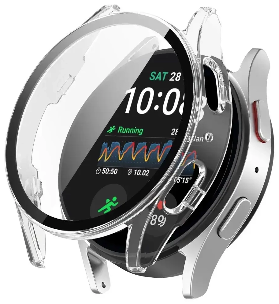 „Tech-Protect Defense360“ dėklas, skirtas „Samsung Galaxy Watch 7“ (44 mm) – skaidrus