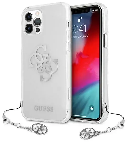 Guess GUHCP12LKS4GSI iPhone 12 Pro Max 6,7" Transparent hardcase 4G Silver Charms Collection