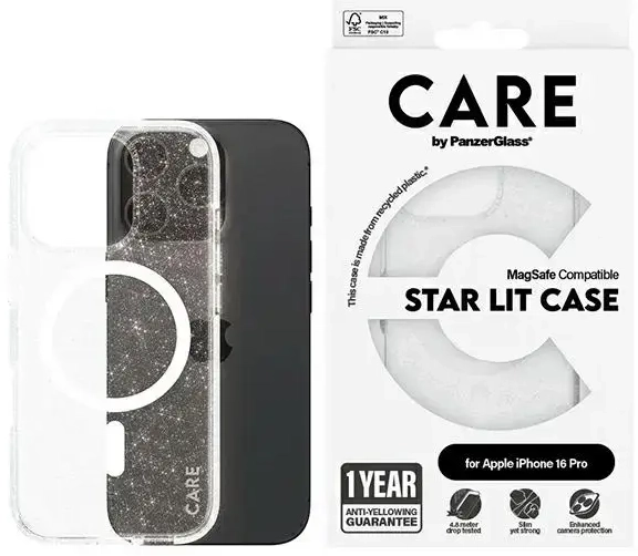 CARE by PanzerGlass Flagship Star Lit Case iPhone 16 Pro 6,3" biały|white MagSafe 1342