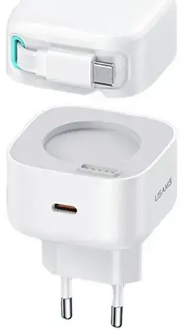 USAMS XMF Series CC202TC02 tīkla lādētājs | 35W | GaN, PD, QC | USB-C | balts