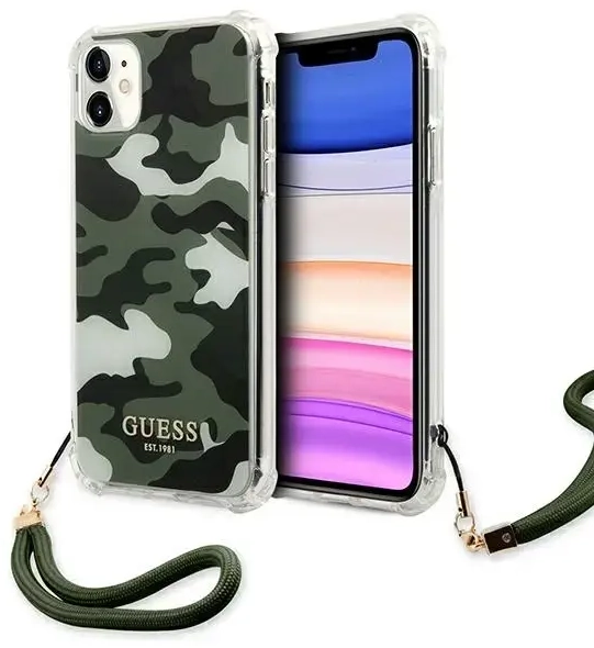 Guess GUHCN61KSARKA iPhone 11 | Xr 6,1"  zielony|khaki hardcase Camo Collection