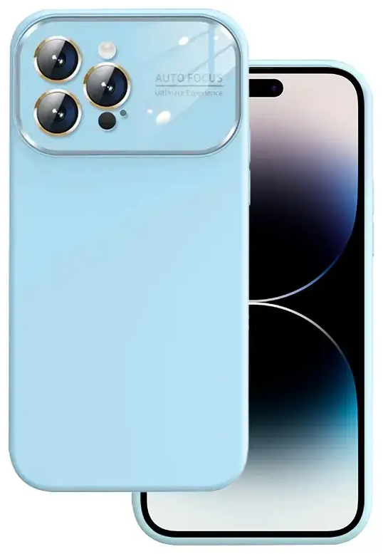 Soft Silicone Lens Case for Iphone 14 Pro Max light blue