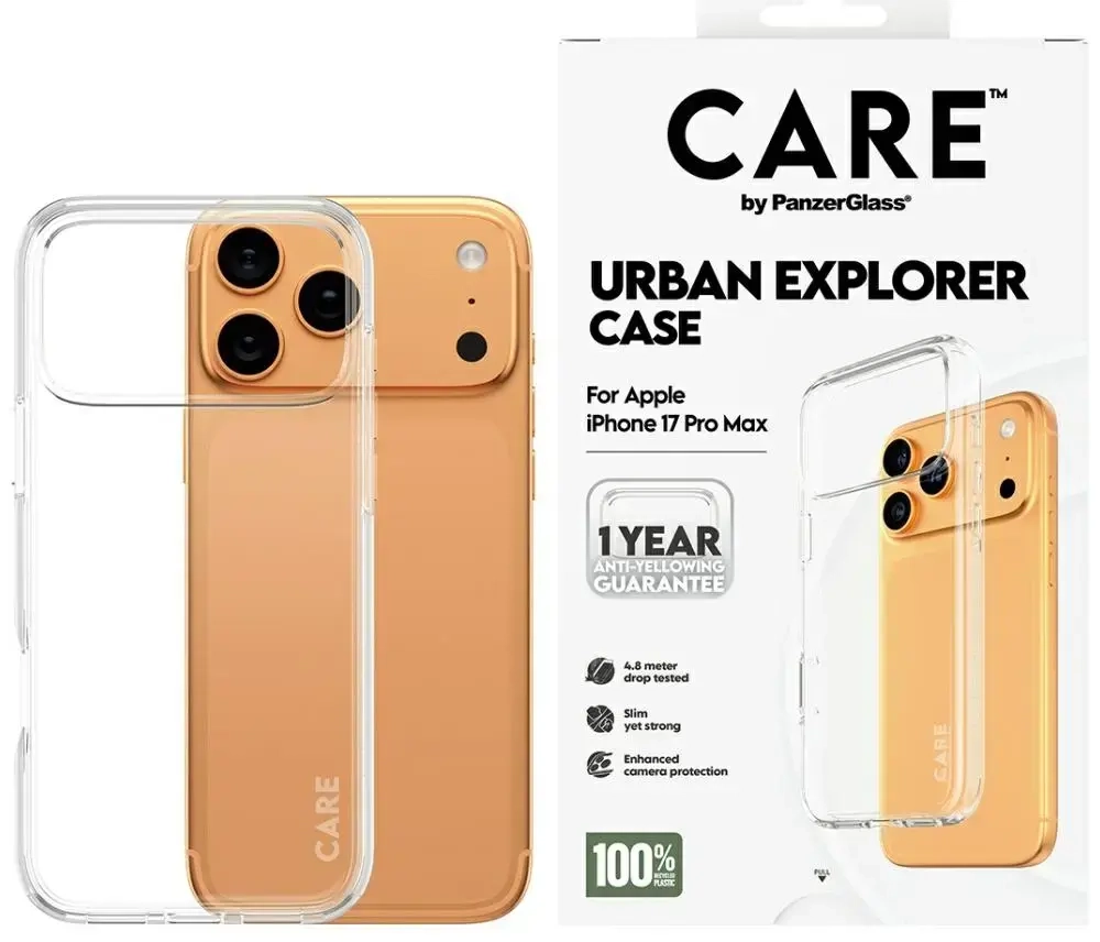 Case CARE by PanzerGlass Flagship Urban Explorer w. Clear Frame for iPhone 17 Pro Max transparent
