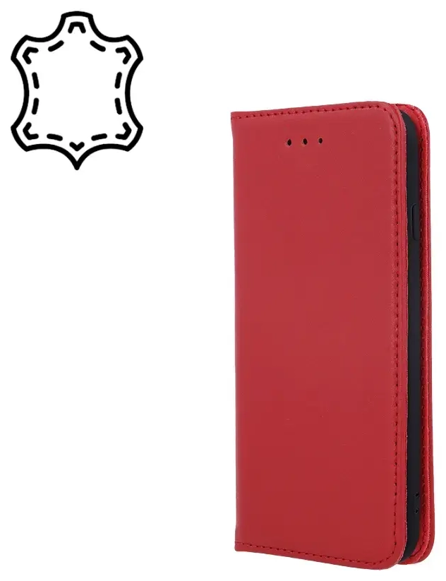 Fusion Genuine Leather Book case for Xiaomi Redmi 12C red