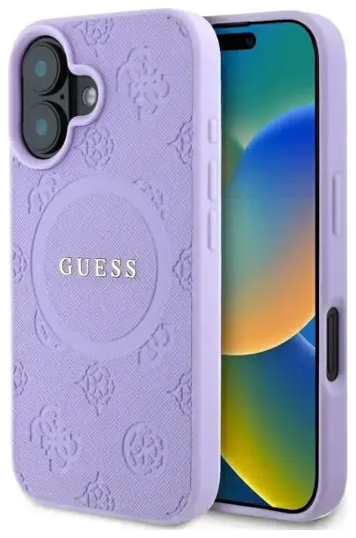 Guess GUHMP16MPSAPSMEU iPhone 16 Plus     6.7" fioletowy|purple hardcase Saffiano Peony Classic Logo MagSafe