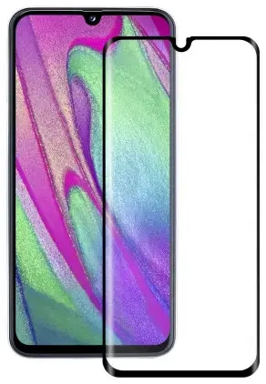 Karastatud klaas 9D täielikult kaetud raamiga telefonile Samsung Galaxy A40 must