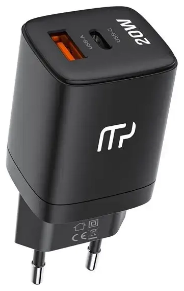 myPhone SWIFTCHARGE Duo tīkla lādētājs | 20W | PD | USB-C, USB-A | melns