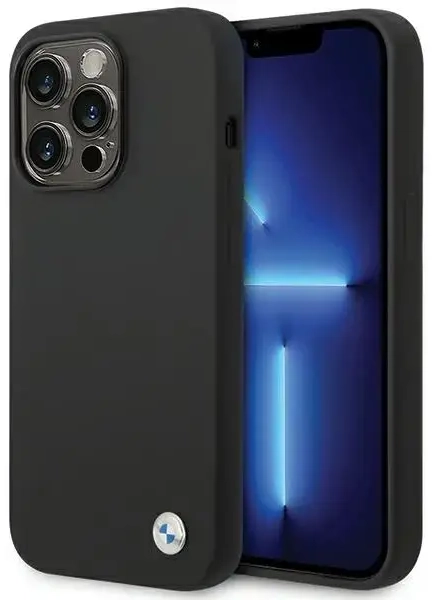 BMW BMHCP15LSILBK iPhone 15 Pro 6.1" czarny|black Silicone Metal Logo