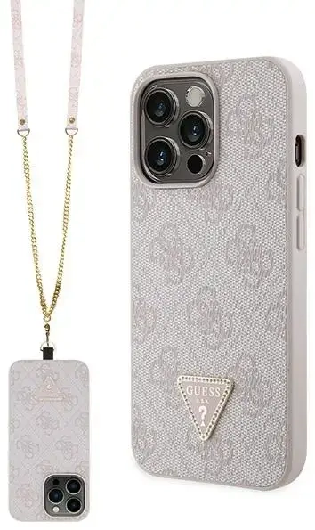 Guess GUHCP13XP4TDSCPP iPhone 13 Pro Max 6.7" różowy|pink hardcase Crossbody 4G Metal Logo