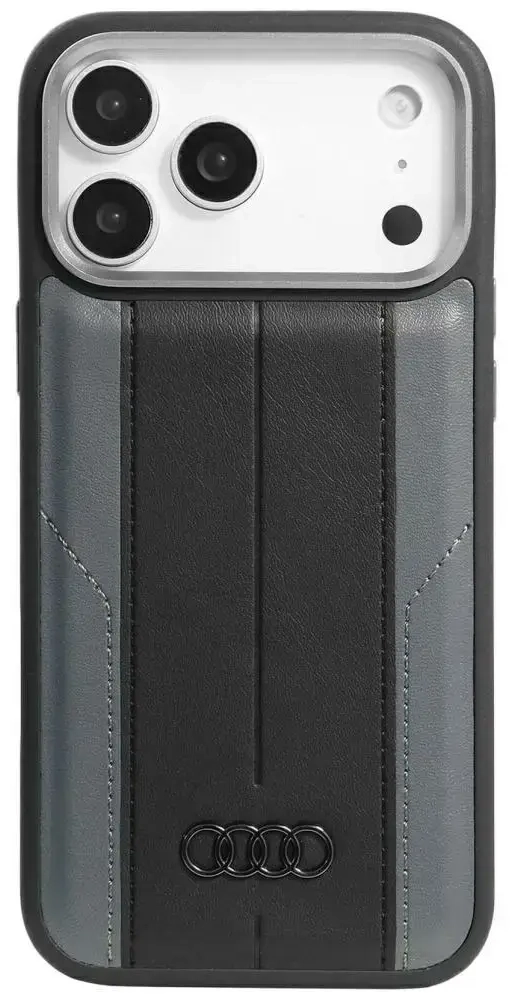 Audi A6 Synthetic Leather maciņš ar MagSafe atbalstu telefonam iPhone 17 Pro Max melns