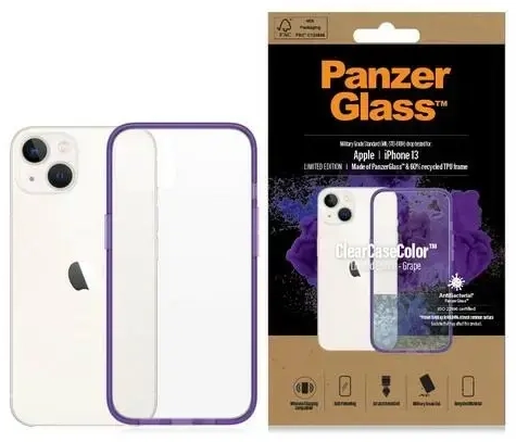PanzerGlass ClearCase iPhone 13 6.1" Antibacterial Military grade Grape 0332
