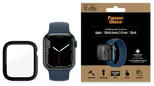 PanzerGlass Full Body tempered glass + case for Apple Watch 7 | 8 (45mm) black