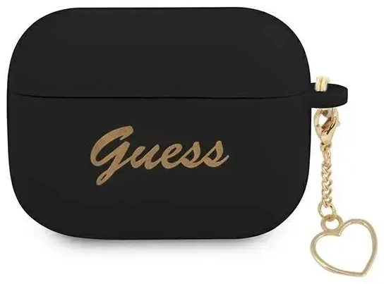 Guess GUAPLSCHSK AirPods Pro cover czarny|black Silicone Charm Heart Collection
