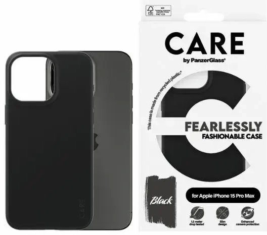 CARE by PanzerGlass Fearlessly Fashionable Case iPhone 15 Pro Max 6,7" czarny|black 1432