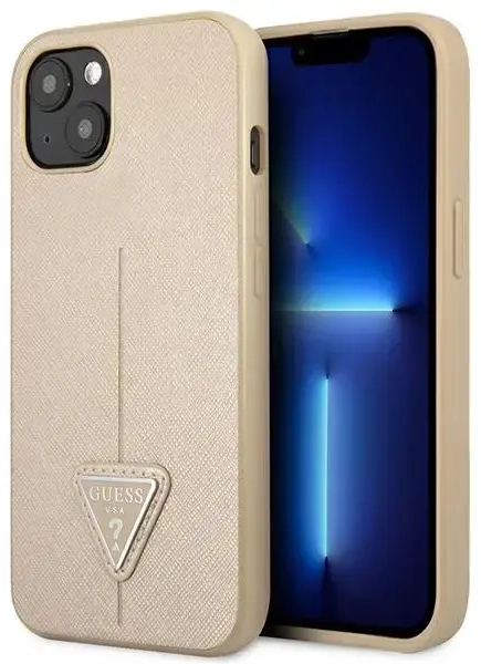 Guess GUHCP14MPSATLE iPhone 14 Plus 6,7" beżowy|beige hardcase SaffianoTriangle Logo