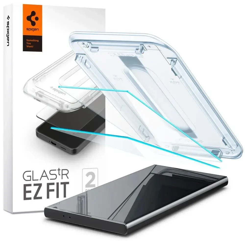 Spigen EZ Fit aizsargstikls telefonam Samsung Galaxy S24 Ultra caurspīdīgs 2 gab.