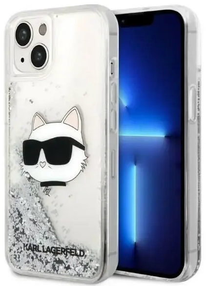 Karl Lagerfeld KLHCP14MLNCHCS iPhone 14 Plus | 15 Plus 6,7" srebrny|silver hardcase Glitter Choupette Head