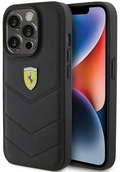 Ferrari FEHCP15LRDUK iPhone 15 Pro 6.1" czarny|black hardcase Quilted Metal Logo