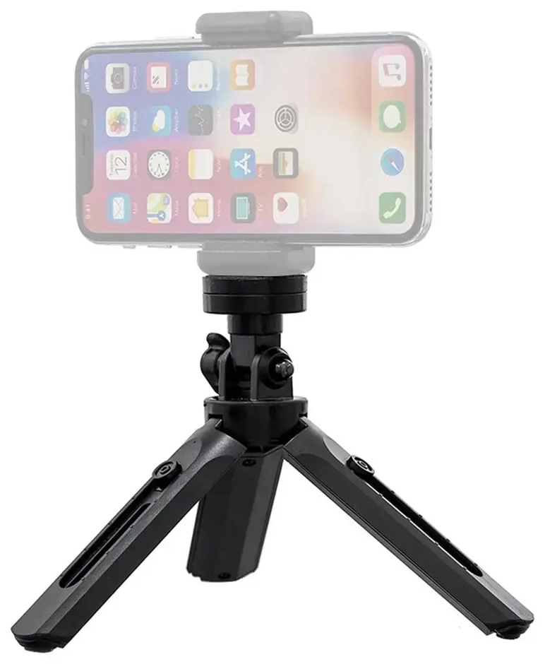 Mini Tripod with phone holder mount selfie stick camera GoPro holder black