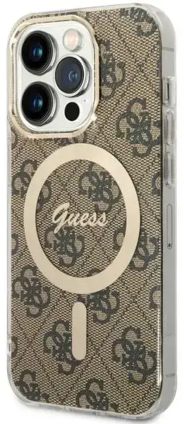 Guess GUHMP14LH4STW iPhone 14 Pro 6.1" brązowy|brown hardcase 4G MagSafe