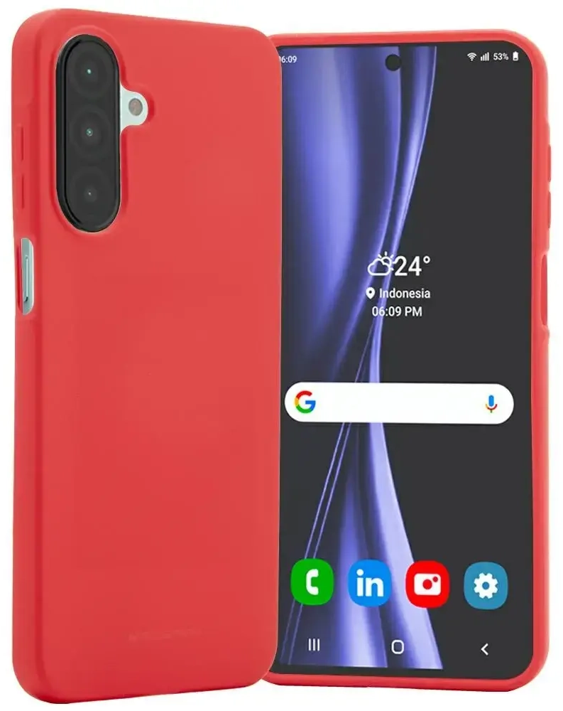Mercury minkštas telefono dėklas Samsung Galaxy A26 5G (A266) raudonas