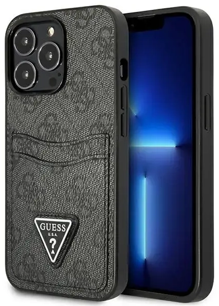 Guess 4G Saffiano Double Card Case for iPhone 13 Pro Black