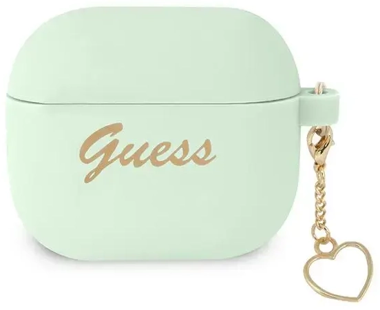 Guess GUA3LSCHSN AirPods 3 cover zielony|green Silicone Charm Heart Collection
