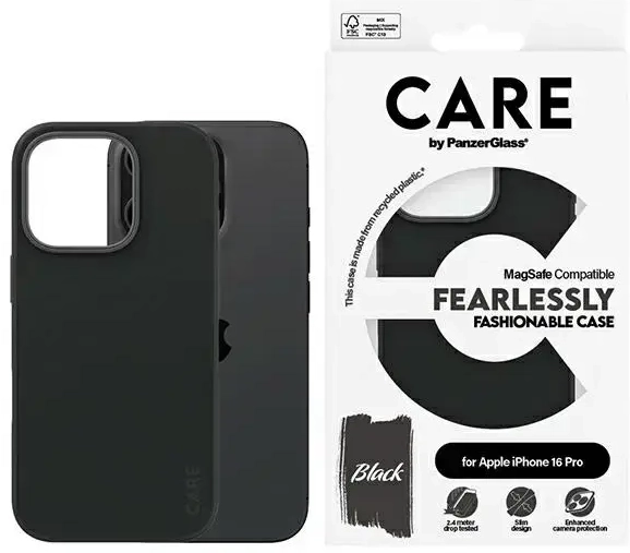 CARE by PanzerGlass Fashion Case iPhone 16 Pro 6.3" czarny|black MagSafe 1378