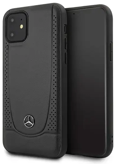Mercedes MEHCP12SARMBK Leather Urban Cover Ādas Aizsargapvalks Apple iPhone 12 Mini Melns