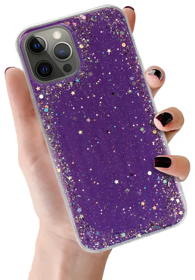 Brilliant Clear phone case for iPhone 12 Pro Max purple