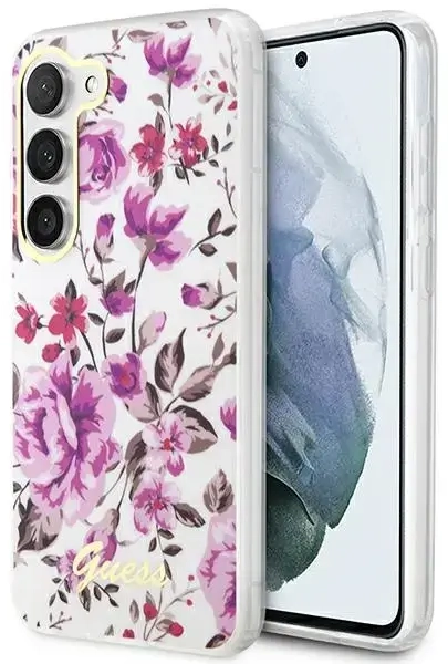 Guess GUHCS23MHCFWST S23+ S916 biały|white hardcase Flower Collection