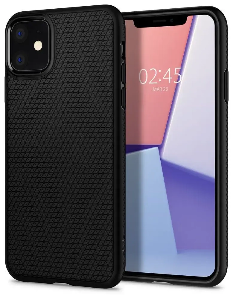 Dėklas SPIGEN Liquid Air 076CS27184, skirtas iPhone 11 - matinės juodos spalvos