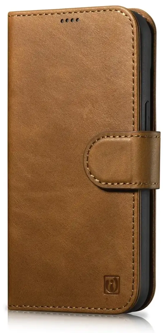 iCarer Oil Wax Wallet Case 2in1 Cover iPhone 14 Plus Anti-RFID Leather Flip Case Brown (WMI14220723-TN)