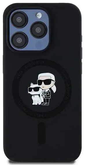 Karl Lagerfeld KLHMP13LSCMKCRHK iPhone 13 Pro | 13 6.1" czarny|black hardcase Silicone Karl & Choupette MagSafe