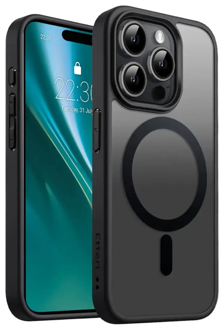 Etteri Matt Mag phone case with MagSafe support for iPhone 14 Pro black