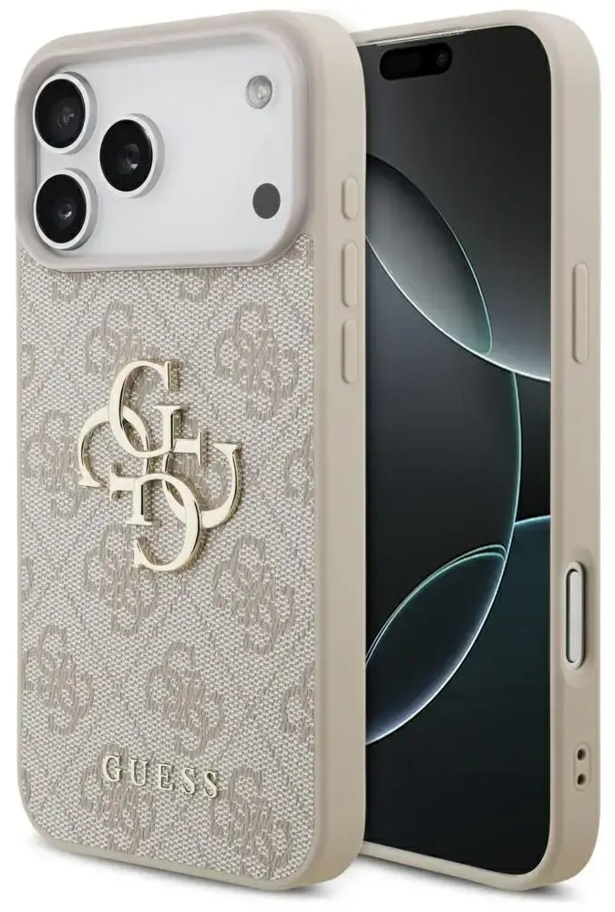 Guess 4G Big Logo maciņš telefonam iPhone 17 Pro Max rozā