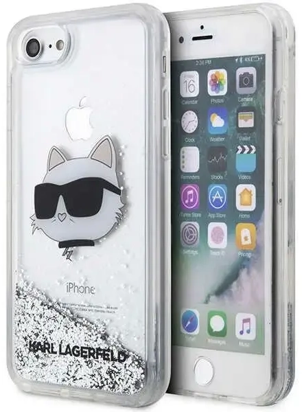 Karl Lagerfeld KLHCI8LNCHCS iPhone 7|8| SE 2020 | SE 2022 srebrny|silver hardcase Glitter Choupette Head