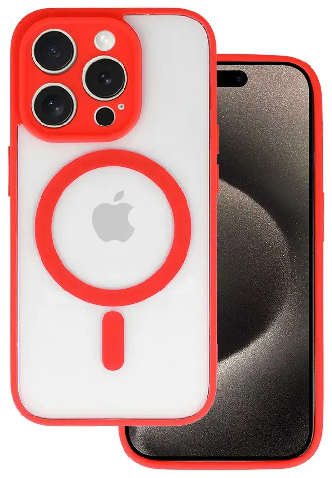 Acrylic Color phone case with MagSafe support for iPhone 16 Pro red