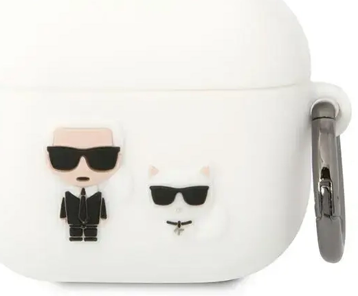 Karl Lagerfeld and Choupette Silicone Case for Airpods 3 White