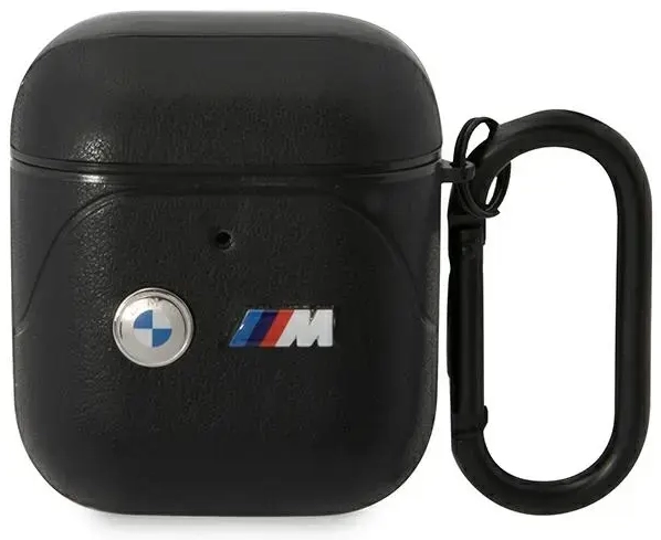 BMW BMA222PVTK AirPods 1|2 cover czarny|black Leather Curved Line