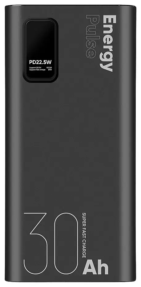 OBAL:ME EnergyPulse ārējais akumulators (powerbank) | 30000 mAh | 22.5W | melns
