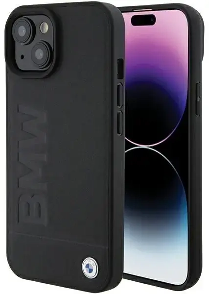 BMW BMHMP15MSLLBK iPhone 15 Plus | 14 Plus 6.7" czarny|black MagSafe Leather Hot Stamp