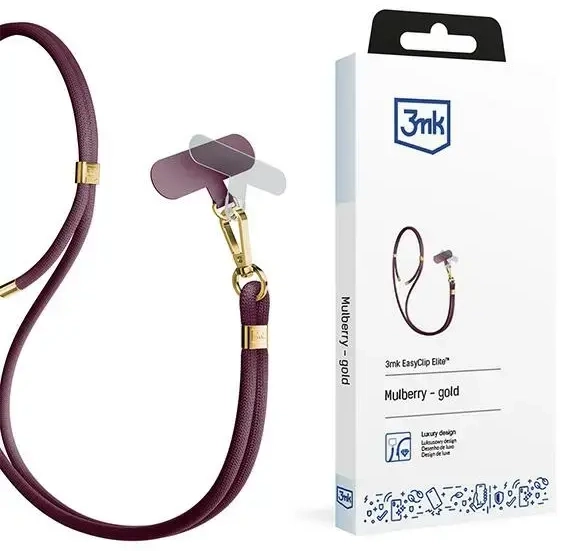 3MK EasyClip Elite Mulberry (gold) Phone Lanyard