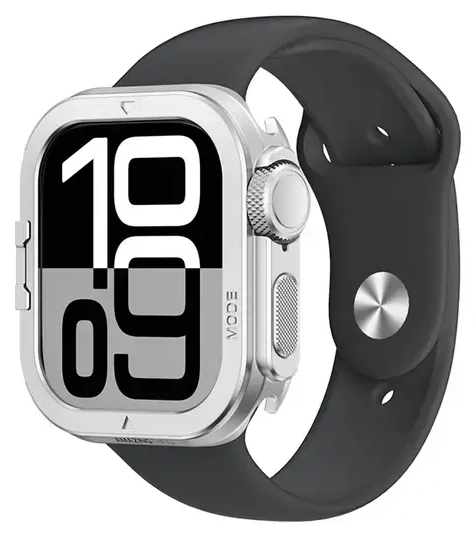 AmazingThing Titan Pro Metal Case for Apple Watch 11 46mm Aluminum - Silver