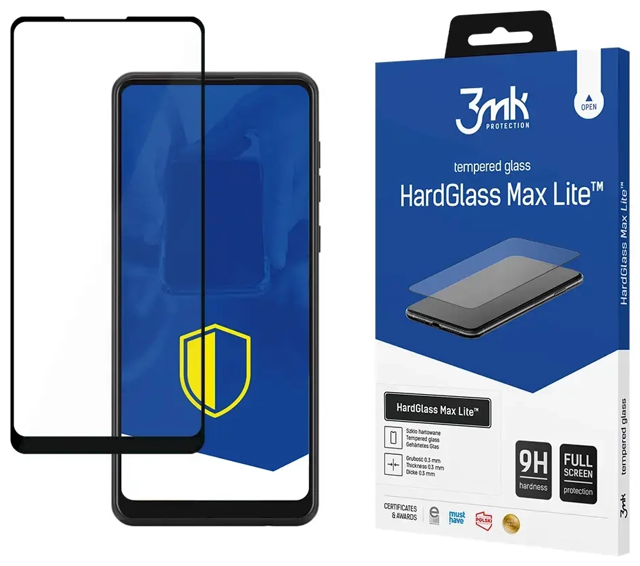 3mk HardGlass Max Lite™ grūdintas apsauginis stiklas telefonui Samsung Galaxy A21 (A215) su montavimo rėmeliu