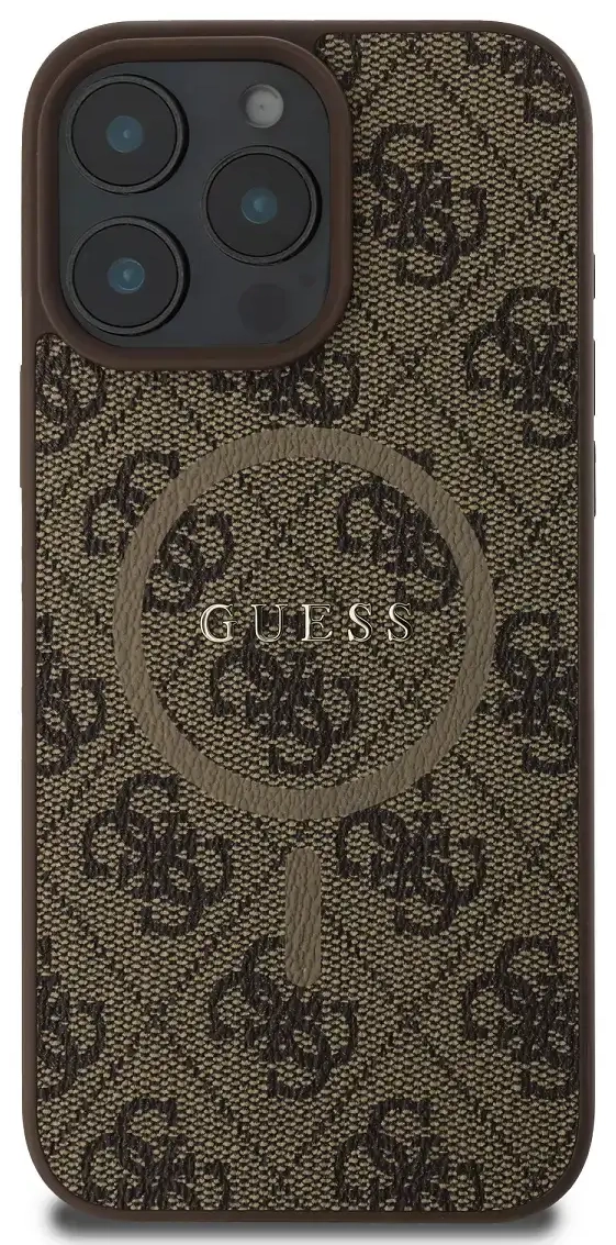 Guess GUHMP16LG4GFRW iPhone 16 Pro 6.3" brązowy|brown hardcase 4G Ring Classic Logo MagSafe