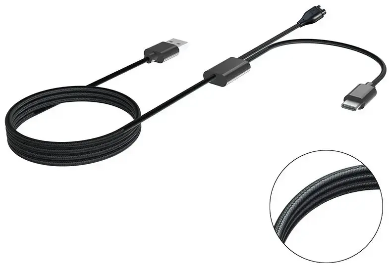 Tactical USB Charging and Data 2in1 Cable for Garmin Fenix 7 + USB-C
