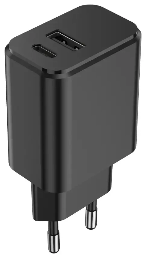 Setty charger tīkla lādētājs | 20W | USB-A, USB-C | melns