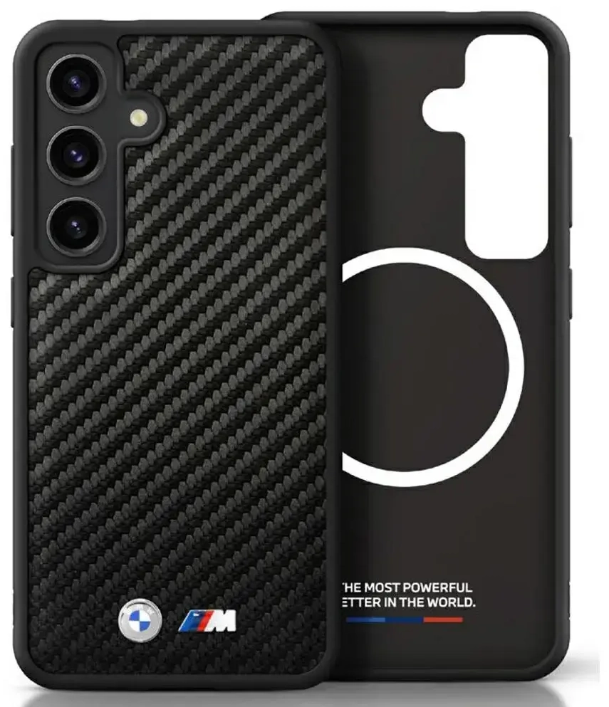 Etui BMW Leather Carbon MagSafe do        Samsung Galaxy S25 czarny
