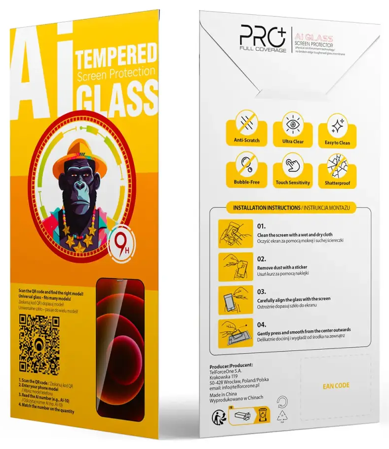 Universal tempered glass 9D OneFit AI-29 6,5"